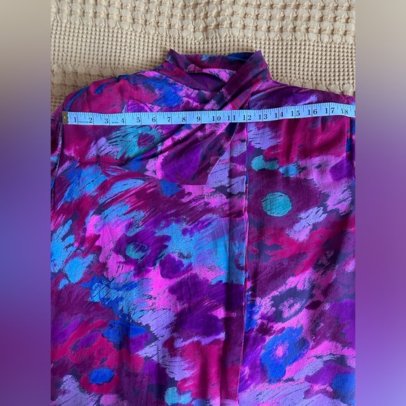 Vintage Ungaro dress,burgundy/pink/blue, size M-L - Picture 9 of 12